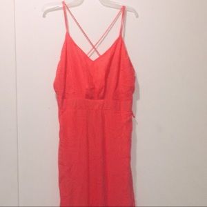 One piece, wide pant leg, slit in front thigh high